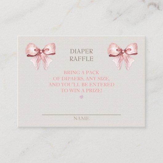 Luier Raffle Clothesline Meisje Roze Ivoor Informatiekaartje (Voorkant)