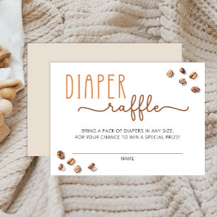 Luier Raffle Coffee Theme Baby shower Kaart