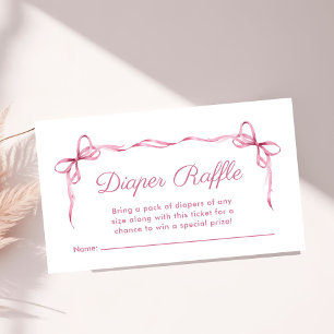 Luier Raffle Coquette Bows Baby Meisje Douche Informatiekaartje