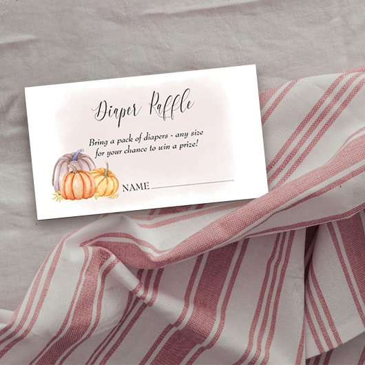 Luier Raffle Country Pumpkin Blush Waterverf Informatiekaartje