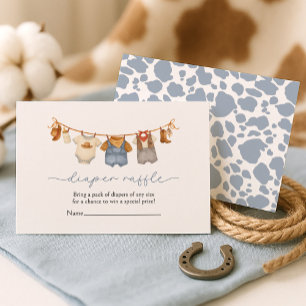 Luier Raffle Cowboy Westerse Baby Shower Informatiekaartje