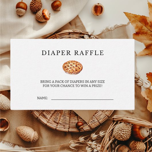 Luier Raffle Cutie Pie Herfst Baby shower Informatiekaartje