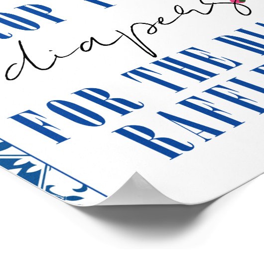 Luier Raffle Dancing Queen Grieks Baby shower teke Poster (Hoek)