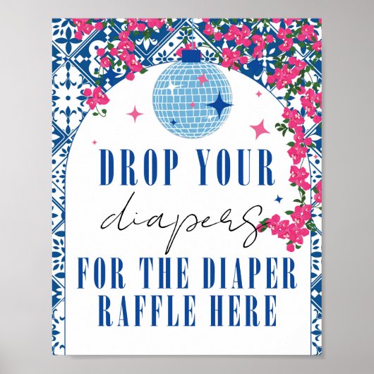 Luier Raffle Dancing Queen Grieks Baby shower teke Poster (Voorkant)