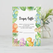 Luier Raffle Dinosaur Baby shower Kaart (Staand voorkant)