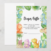 Luier Raffle Dinosaur Baby shower Kaart (Voorkant / Achterkant)
