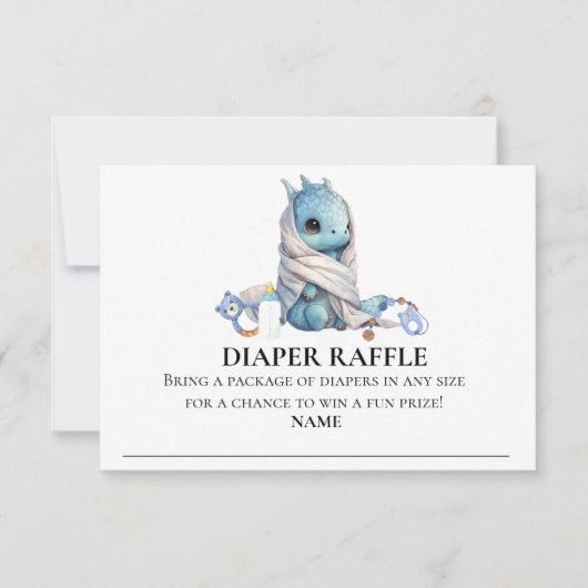 Luier Raffle Dragon Baby shower Kaart (Voorkant)