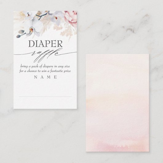 Luier Raffle Droog Tropical Grasses Baby shower Visitekaartje (Voorkant / Achterkant)