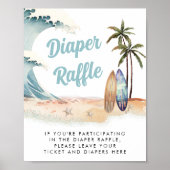 Luier Raffle Drop Off Surfen Baby shower Sign Poster (Voorkant)