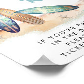 Luier Raffle Drop Off Surfen Baby shower Sign Poster (Hoek)