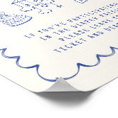 Luier Raffle Drop Off Wavy Lijst Baby Boy Shower Poster (Hoek)