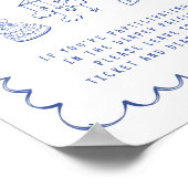 Luier Raffle Drop Off Wavy Lijst Baby Boy Shower Poster (Hoek)