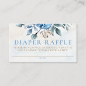 Luier Raffle Dusty Blue Rozen Bloom Baby shower Informatiekaartje (Voorkant)
