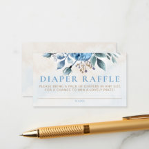 Luier Raffle Dusty Blue Rozen Bloom Baby shower