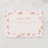 Luier Raffle Enclosure Kaart met roze harten (Voorkant)