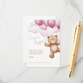 Luier Raffle Enclosure Kaart voor een baby shower.