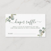 Luier Raffle Eucalyptus Boho Baby shower Informatiekaartje (Voorkant)