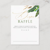 Luier Raffle Exotisch gebladerte Baby shower Visitekaartje (Voorkant)