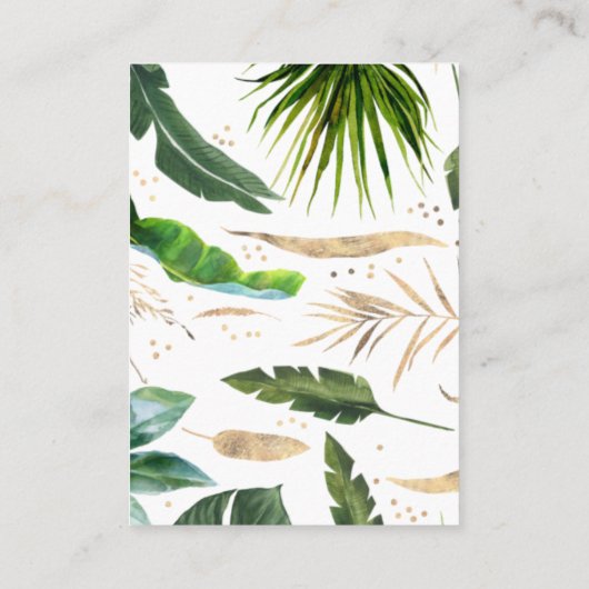 Luier Raffle Exotisch gebladerte Baby shower Visitekaartje (Achterkant)