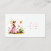 Luier Raffle Fairy Prinses Roze Meisje Baby shower Informatiekaartje (Achterkant)