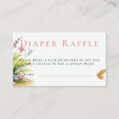 Luier Raffle Fairy Prinses Roze Meisje Baby shower Informatiekaartje (Voorkant)
