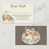 Luier Raffle Floral Pompoen Herfst Baby shower Visitekaartje (Voorkant / Achterkant)