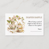 Luier Raffle Floral Spring Baby shower Informatiekaartje (Voorkant)
