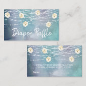 *~* Luier Raffle Flowers Lights Rozen Baby shower Informatiekaartje (Voorkant / Achterkant)