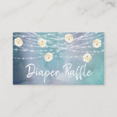 *~* Luier Raffle Flowers Lights Rozen Baby shower Informatiekaartje (Voorkant)