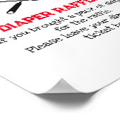 Luier Raffle Game BBQ Vork Lepel Baby shower Poster (Hoek)