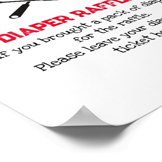 Luier Raffle Game BBQ Vork Lepel Baby shower Poster (Hoek)