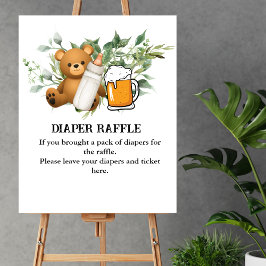 Luier Raffle Game een baby is brouwen thema Poster