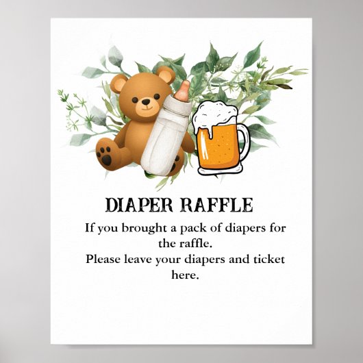 Luier Raffle Game een baby is brouwen thema Poster (Voorkant)