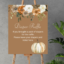 Luier Raffle Game Herfst Pompoen Rustiek Bruin Poster