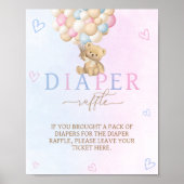 Luier Raffle Game Sign Geslacht onthullen Baby sho Poster (Voorkant)