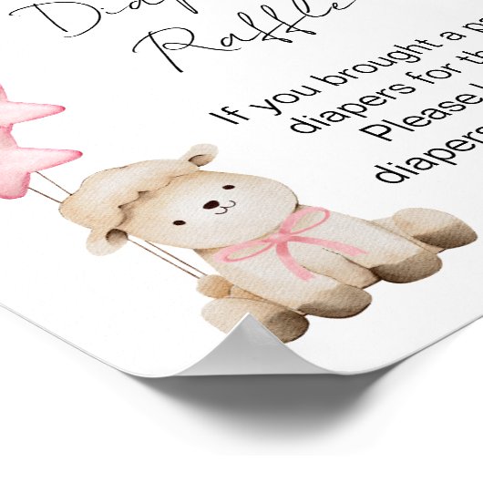 Luier Raffle Game Sweet Little Lamb Roze Rozen Poster (Hoek)