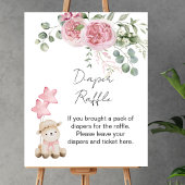 Luier Raffle Game Sweet Little Lamb Roze Rozen Poster