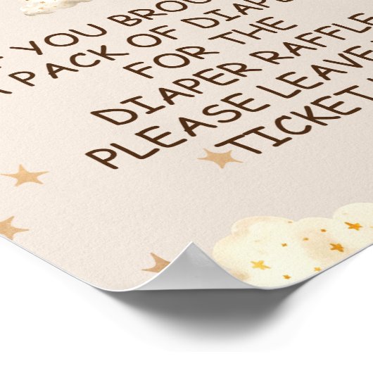 Luier Raffle Game Teddy Bear ballonnen ThemaSign Poster (Hoek)