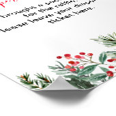 Luier Raffle Game Winter Rode Poinsettia Pinecones Poster (Hoek)