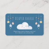 Luier Raffle Gedicht Cloud en Stars Boy Baby showe Informatiekaartje (Voorkant)