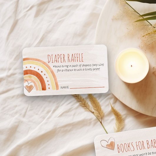 Luier Raffle Gedicht Neutraal Regenboog Baby showe Informatiekaartje