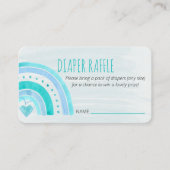 Luier Raffle Gedicht Turquoise Rainbow Baby shower Informatiekaartje (Voorkant)