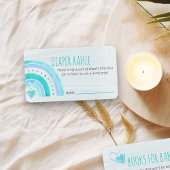 Luier Raffle Gedicht Turquoise Rainbow Baby shower Informatiekaartje