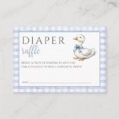 Luier Raffle Gekke Goose Blue Boy Baby shower Informatiekaartje (Voorkant)