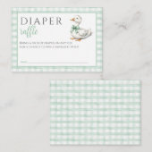 Luier Raffle Gekke Goose Neutraal Baby shower Informatiekaartje (Voorkant / Achterkant)