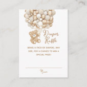 Luier Raffle Geslacht Neutraal Beer Baby shower Informatiekaartje (Voorkant)