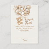 Luier Raffle Geslacht Neutraal Beer Baby shower Informatiekaartje (Voorkant)