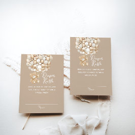 Luier Raffle Geslacht Neutraal Beer Baby shower Informatiekaartje