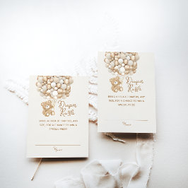 Luier Raffle Geslacht Neutraal Beer Baby shower Informatiekaartje