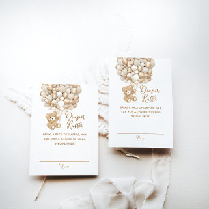 Luier Raffle Geslacht Neutraal Beer Baby shower Informatiekaartje